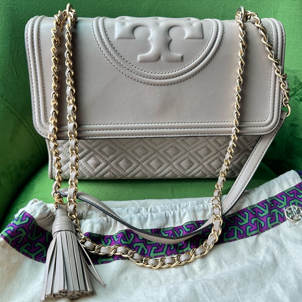 Nude Tory Burch Fleming Convertible Bag
